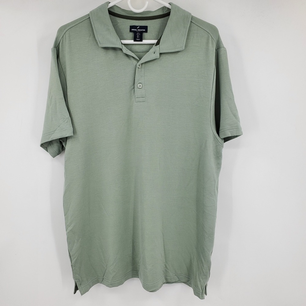 Daniel Hechter Paris Men's‎ Green Short Sleeve Collared Polo Shirt Large Golf